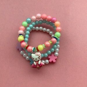 Hello Kitty 3 set bracelet! 💗 Homemade